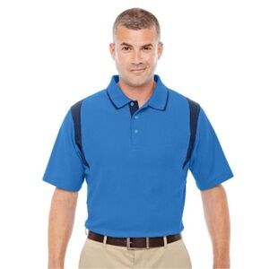 ☃️$5☃️ Mens Devon & Jones Sporty Blue and Gray Active Golf Polo Shirt NWT